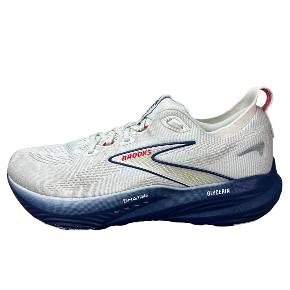 Brooks Glycerin 22 Men's US 11 White Blue Red Running Shoes Sneakers 1104451D404